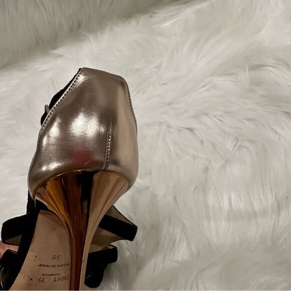 Jimmy Choo Tida Suede Cutout Sandals in Black Suede - Picture 15 of 15